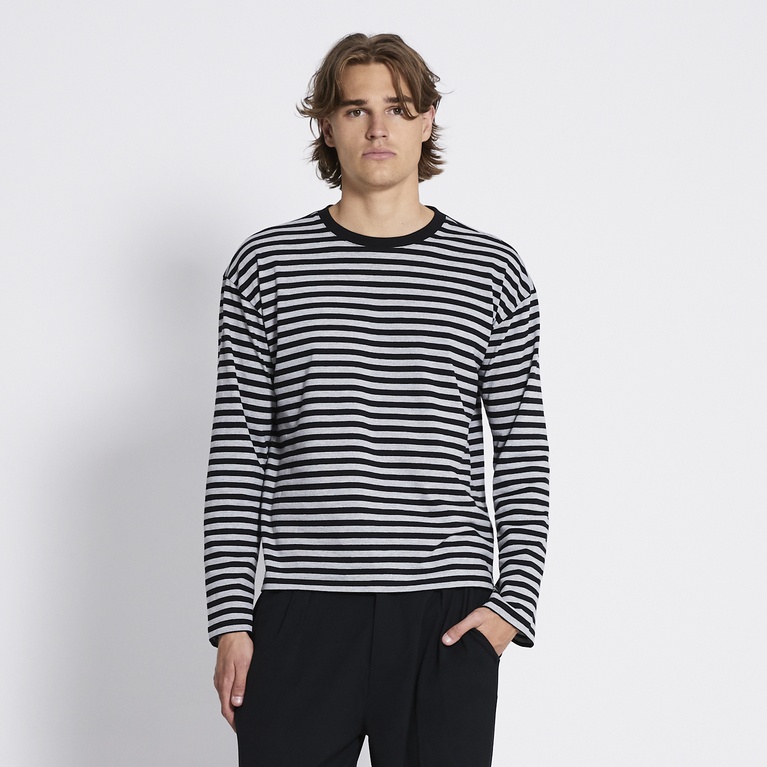 Striped long sleeve tee "Lion stripe" Black